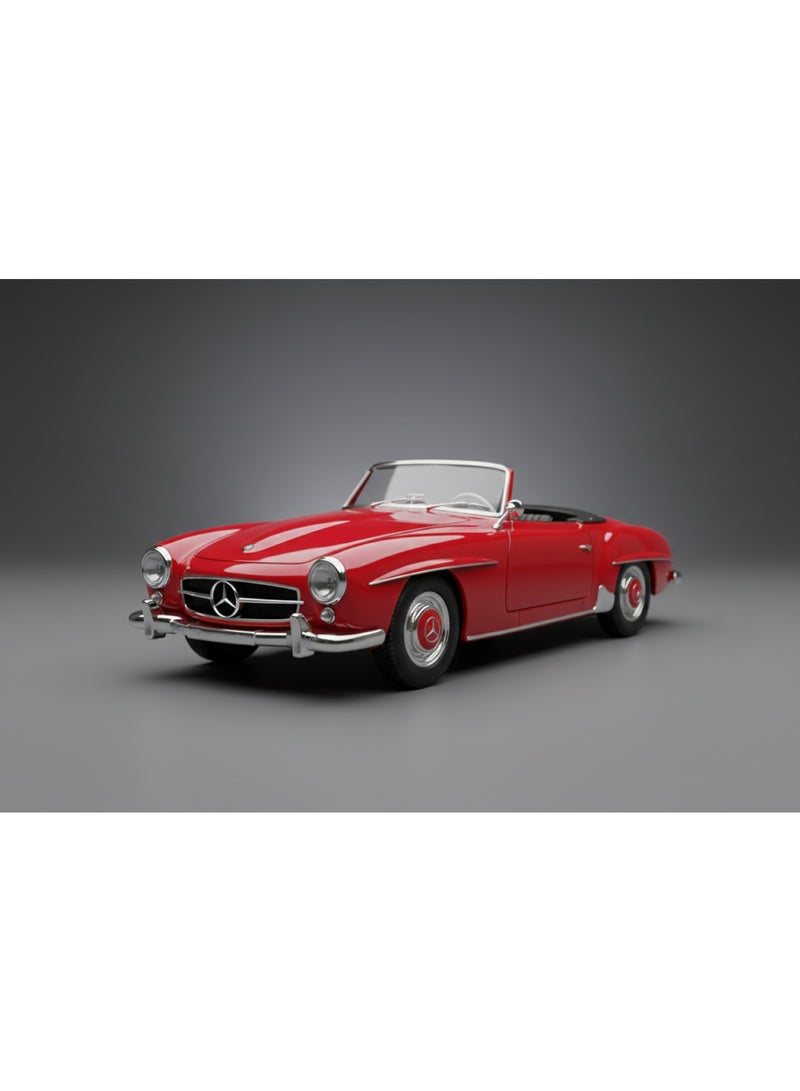 Welly Vintage 1:24 Scale Mercedes-Benz 190 SL Roadster Die-Cast - Classic Red Convertible Heritage Model - Image 4